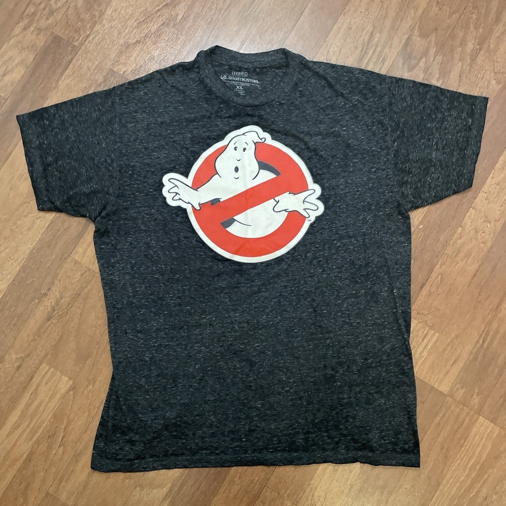 GHOSTBUSTERS HEATHERED CHARCOAL GRAPHIC XL T SHIRT HYBRID APPAREL